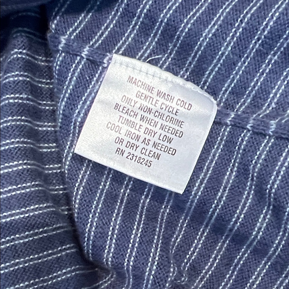 Vineyard Vines Men XL Navy Blue White Striped Cardigan 5 Button Cotton Wool Long - Picture 4 of 7